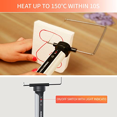 RONGTER 4 in 1 Hot Wire Electric Foam Cutter Kit, Styrofoam Cutting Tool 15W/ 6V with Case, Heated Foam Carving Knife Kit (Toolbox White) - Image 2