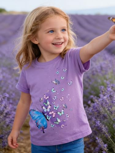 Image of Funnycokid Little Girls T Shirt for Toddler 3-7 Years Kids Tee Graphic Short Sleeve Clothes Tops