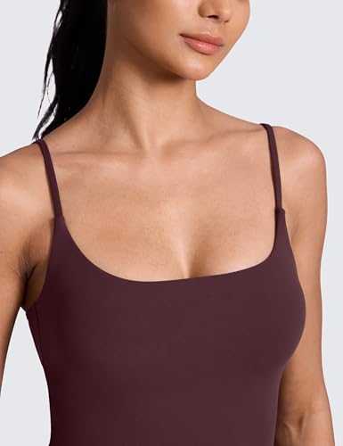 Image of CRZ YOGA Butterlift Scoop Neck Crop Tank Top | Medium Support, Removable Pads, Yoga, Buttery Soft, Adjustable U Back, Longline Sports Bras for Women