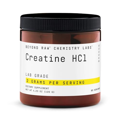 BEYOND RAW Creatine HCl Powder Science Backed Lab Grade Creatine for Women & Men Muscle Strength Energy Production Athletic Performance Cognitive Support Cellular Hydration 60 Servings