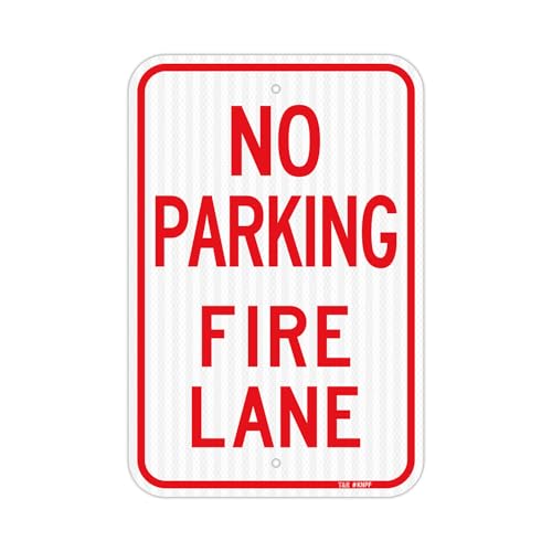 Panneau No Parking Fire Lane T&R en aluminium réfléchissant