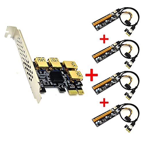 Adaptador de placa riser Usb 3.0 Pci-E Express 1X a 16X Adaptador de placa riser 1 a 4 slots Placa m