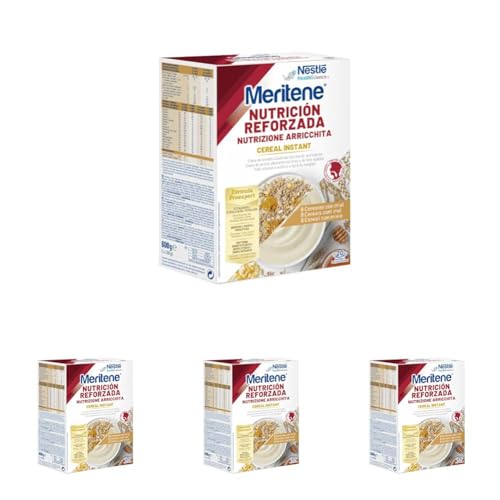 Meritene, Cereales Instantáneos en Polvo para Papilla, Sabor Miel, Comida Preparada Nutritiva, Para la Alimentacion de Adultos con Disfagia y Dificultades para Masticar, 2 Sobres, 300 gr