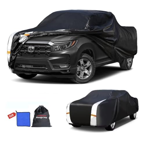 Image of Honda Ridgeline Truck Cover Custom Fit 2005-2026 Crew Cab Short Bed(5.3') with Door Zipper, 10 Layers Outdoor Heavy Pickup Truck Cover Waterproof All Weather, Wind Dust Sun Protector.