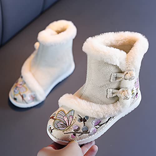 Kids Hanfu Shoes Embroidered Chinese 𝐒tyle Shoes Mesh Vintage Embroidery Snow Shoes for Toddler Boys Girls3