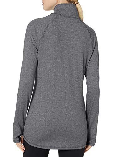 Hanes Women's Sport Performance Fleece Quarter Zip Pullover, Black Heather, M