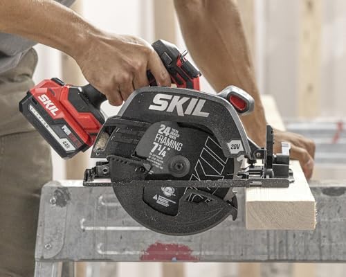 Image of SKIL PWR CORE 20 Brushless 20V 7-1 /4-Inch Circular Saw Kit, Includes 4.0Ah USB-C Battery and 45W PD Charger - CR5440B-1C