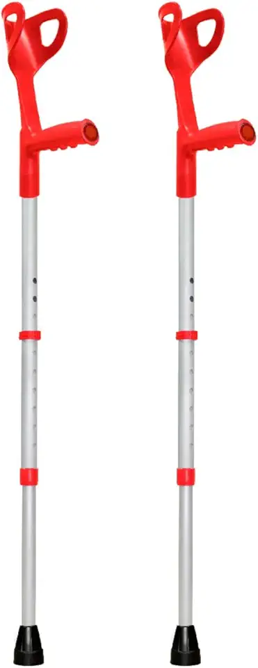 Muleta Canadense Ortopédica De Alumínio Regulável Idoso 120kg Par Take Care (REGULÁVEL, VERMELHO) 2.0 unidade