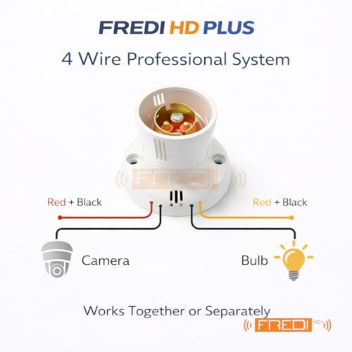 Image of FREDI HD PLUS Smart WiFi Bulb Holder Camera | 1080p Full HD Video with Audio | Works on Mobile & PC | 32 GB Card Support | Motion Recording | AC 220V Plug & Play Indoor Use for Home & Room