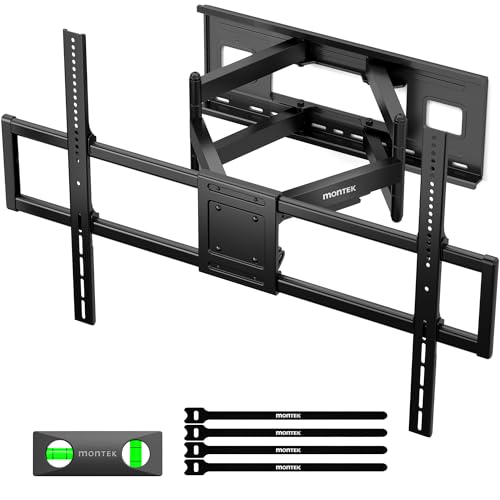 monTEK Full Motion TV Wall Bracket for 60"-120" TVs, Pre-Assembled & Heavy Duty TV Bracket up to 120 kg, TV Mount with Tool-Free Tilt/Swivel/Extension, Max VESA 900x600, Fits 16"/18"/24" Studs