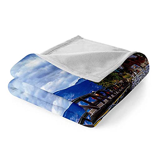 Couverture Polaire en Flanelle Imprimé Lac Vert 150x200cm