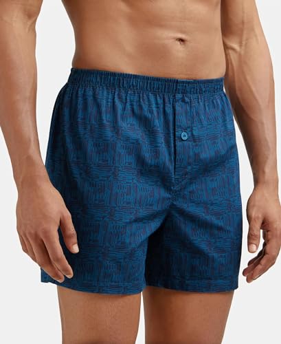 Image of Jockey 8222 Men Super Combed Mercerized Cotton Woven Printed Inner Boxers with Ultrasoft and Durable Inner Waistband (Pack of 2, Colors & Prints May Vary)