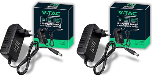 Transformateur Chargeur 12V 3,5A Haute Performance pour Ruban LED et Modem | Bloc V-TAC Noir