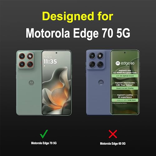 Image of Zapcase Back Case Cover for Motorola Edge 70 5G | Compatible for Motorola Edge 70 5G Back Cover | Liquid Silicon Magic Case with Camera Protection | Black