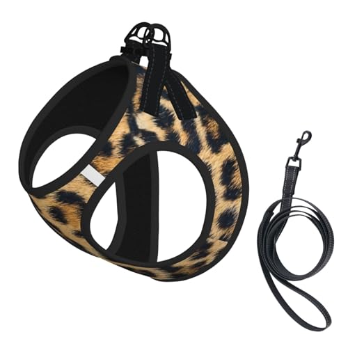 Pettorina estiva con stampa leopardata ruvida con riflettente, accessori per cani e gatti di taglia piccola, media e grande
