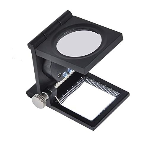 Vobor Fadenzählung Lupen Mit Skala 10X Bildschirmlupe Klappständer Stoff Lupe Mit LED-Licht Für Textile Optical Jewelry Tool Cover