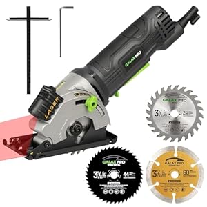GALAX PRO sierra circular de 480W, 3500 rpm, profundidad de corte mÃ¡xima de 28.5 mm, sierra circular de mano equipada con tres hojas de 85 mm, adecuada para cortar madera, PVC y otros materiales