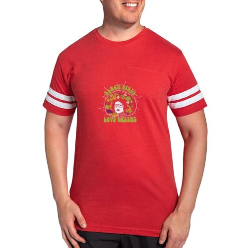 CafePress Black Girls Love Greens Vegetarian Veganis T Shirt Men's Football T-Shirt