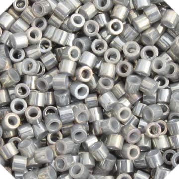Miyuki Delica 15/0 RD - Grey Opaque AB Gold Luster 250Gms Bulk Bag of Japanese Glass Beads