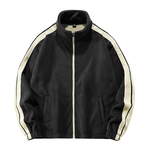 Pull d'hiver en polaire pour homme col montant avec doublure velours
