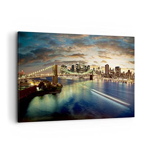 Cuadros Decoracion Salon América Arquitectura Nueva York Lienzos decorativos 120x80cm Cuadro Sobre Lienzo Moderno Dormitorio Cuadros Pared Imágenes Wall Art Prints Decor Grande XXL AA120x80-0226