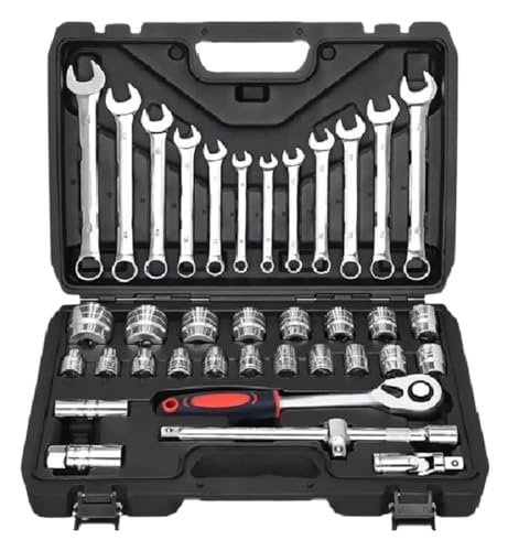 AMYSTY Hand Tool Sets 37pcs Open-end Spanners Socket Wrench Set Car Repair Tools Combination Set Tool Kit Set For Home Garage