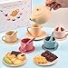 Silicone Tea Party Set for Little Girls Kids Toddlers Tea Set with Tea Pot Cups Food Pretend Play Kitchen Accessories Christmas Birthday Gift for Girls Age 3 4 5 6 Year Old Toys