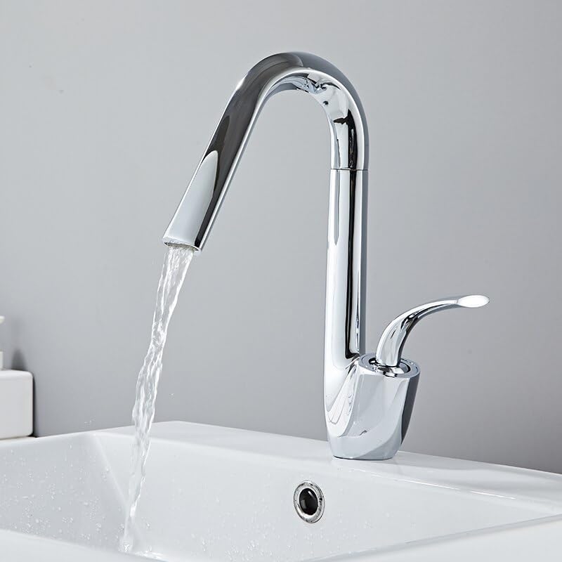 Robinet de lavabo rotatif anti-éclaboussures en laiton mitigeur pour évier de salle de bains