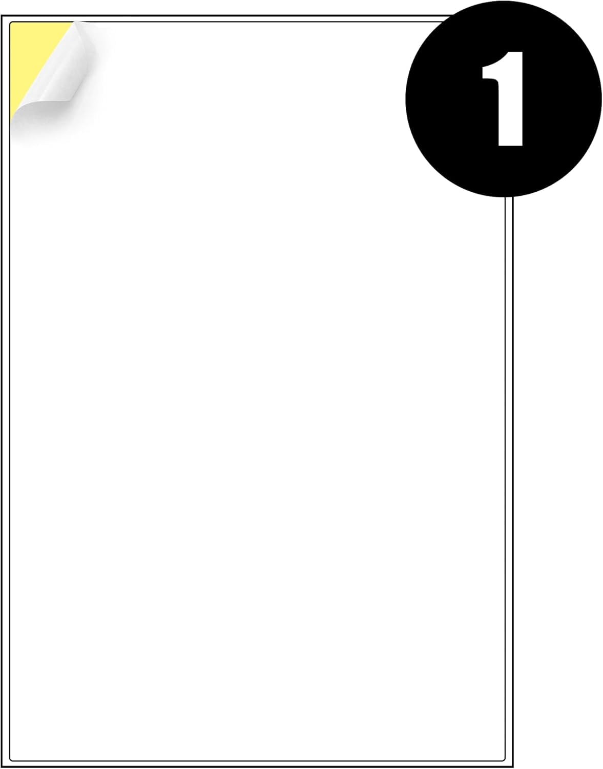 RFE 200 Multipurpose A4 Label Sheets - 1 Per Sheet (200 x 289mm) Self Adhesive - Easy Peel White Labels for Inkjet & Laser Printer - Address -Shipping - File - DIY Stickers - Printable Sticky Label