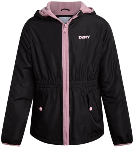 DKNY Girls' Jacket - Lightweight Polar Fleece Lined Anorak Jacket - Weather Resistant Coat for Girls (4-16)
