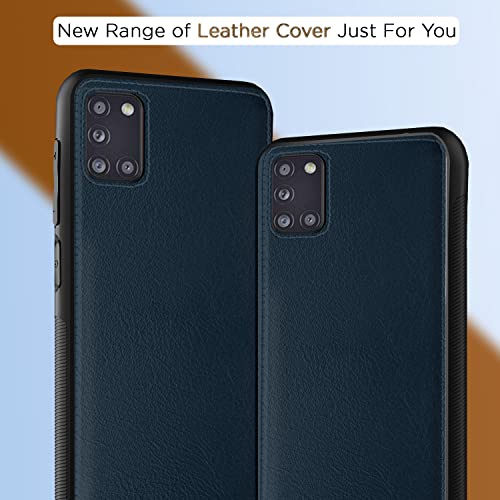 Image of Pikkme Samsung Galaxy A31 Back Cover | Flexible Pu Leather | Full Camera Protection | Raised Edges | Super Soft-Touch | Bumper Case for Samsung Galaxy A31 (Blue)