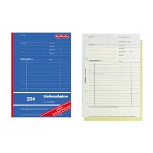Herlitz Lieferschein-Buch A5, 2x40 Blatt, 4er Packung