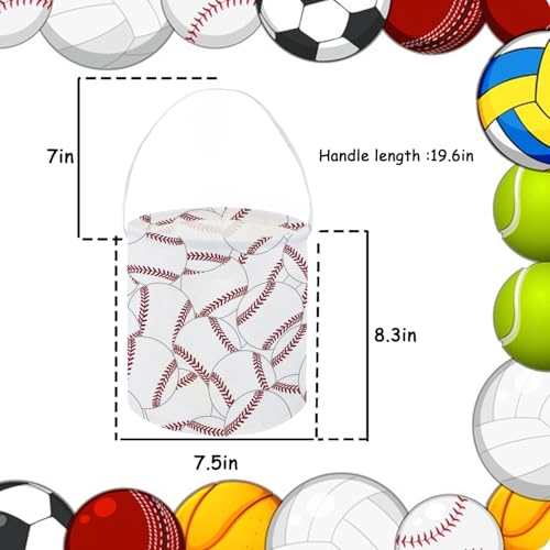 Image of Baseball Bucket,Kids Bucket, Small Gift Bucket with Handles for Kids Room Decor.Toy Bucket.(Baseball)