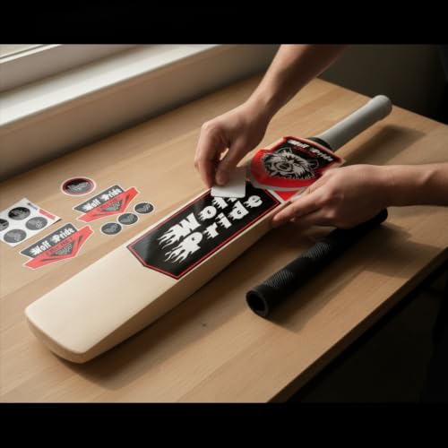 Image of WP Cricket Bat Sticker | for english willow, kashmir willow, plastic cricket bat with sticker grip and sheet