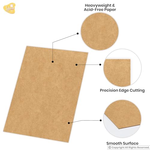 Image of Lakeer 80 GSM A4 Kraft /Craft Paper Sheets - Pack of 100, Brown Color for DIY Projects, Pencils, Crafting, Decorations
