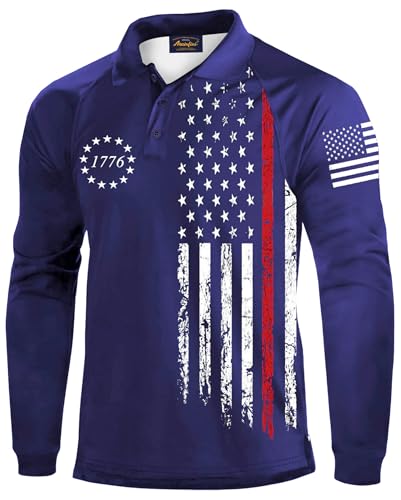 Men Military Patriot Golf Polo