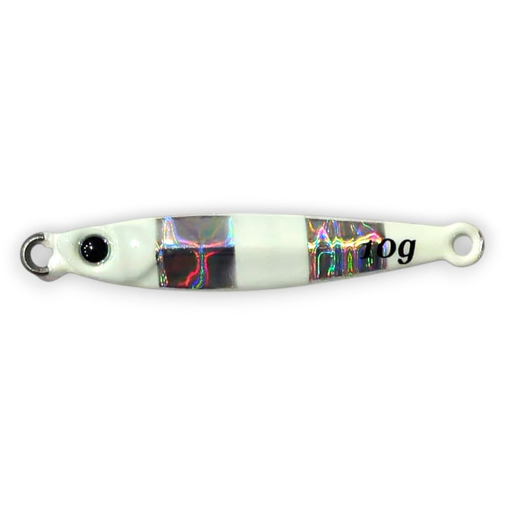 FISHIN ADDICT Nano Slow Fall Pitch Jigs LRF Fishing Lure | Tungsten | 10g (GLOW ZEBRA 10g)