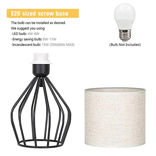 HAITRAL Black Modern Table Lamp - Minimalist Vintage Nightstand - Image 4