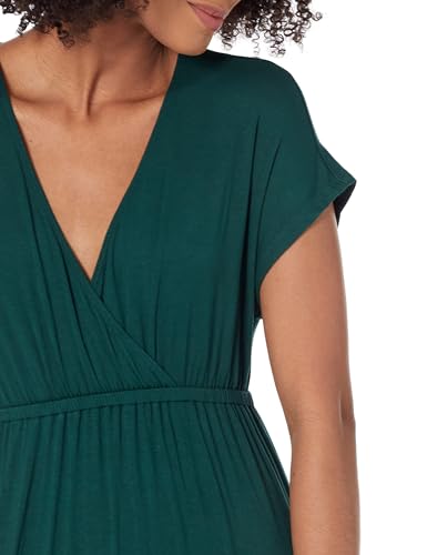 Image of Amazon Essentials Women's V Neck Short Sleeve Waisted Maxi Dress (Available in Plus Size)