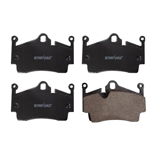 Image of Detroit Axle - Rear Ceramic Brake Pads with Hardware Set Replacement for Porsche 718 Boxster Cayman - 4pc Set