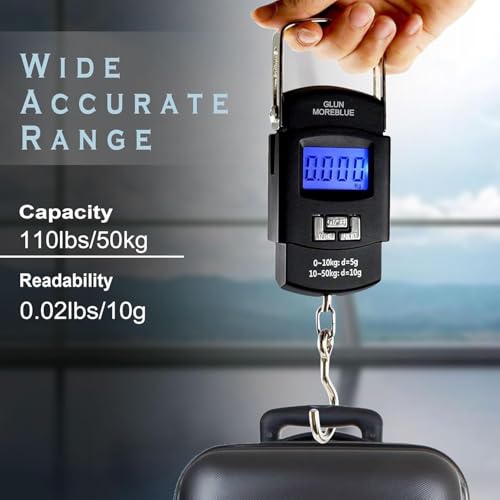 Image of Portable Digital Electronic Weighing Scale - Up to 50kg with LCD Display, Backlight & Tare Function | Lightweight and Compact, Ideal for Travel, Luggage & Home Use