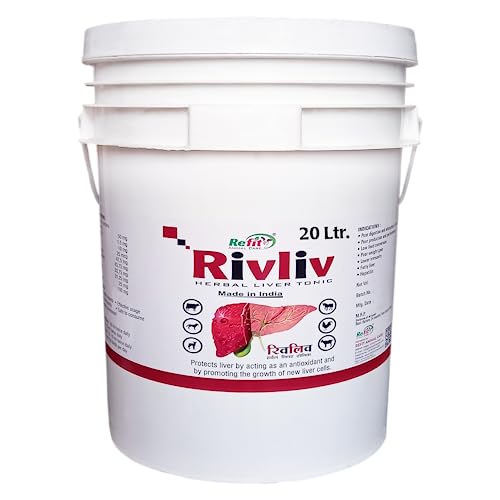REFIT ANIMAL CARE Herbal Liver Tonic for Cow, Cattle, Goat & Poultry, 20 LTR, Rivliv