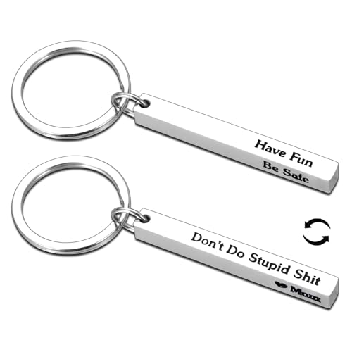 Delujouberst Funny Dont Do Stupid ShitKeychain Dorm Room Essentials for Guys Teens Birthday School Supplies or Girls Boys Daughter Son Gifts from Mom Novelty New Driver College Gifts for Girls