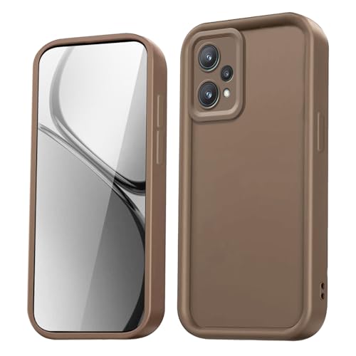 HAOYE Funda para Realme 9 Pro 5G / Realme 9 5G,Silicona Carcasa Antigolpes con Bordes Elevados/Esquinas Reforzadas y Diseño Elegante - Marrón