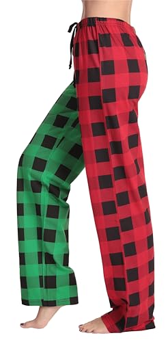 Image of Just Love Women's Buffalo Plaid Pajama Pants, 100% Cotton Jersey Knit Sleep and Lounge PJ Bottoms