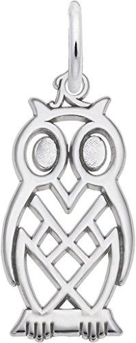 Rembrandt Flat Owl Charm - Metal - Sterling Silver