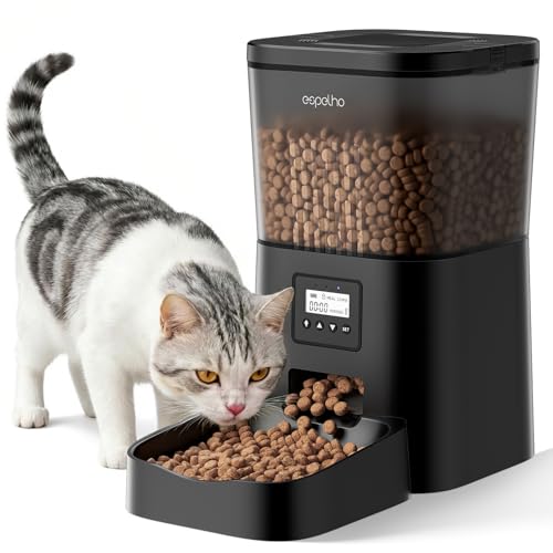 Espelho Automatic Cat Feeder- 4L Timed Cat Food Dispenser 1-6 Meals Control for Cat and Small Dog...