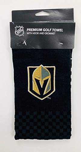 Team Golf NHL Las Vegas Golden Knights Embroidered Golf Towel, Checkered Scrubber Design