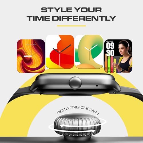 Image of CELLECOR E1 Flex 1.83 inch (46.48mm) HD Display Smart Watch, 500 Nits, 60Hz Refresh Rate, Bluetooth Calling, AI generated Watch Faces, 100+ Sports Modes, Health Suite, Voice Assistance (Black)