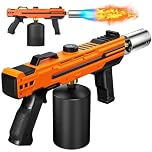 Powerful Propane Torch Gun, Flame Thrower Kitchen Torch Cooking with Adjustable Flame, Torche Propane Gun Butane Torch for Searing Steak, BBQ, Campfire, Fireplace (Tank Not Included)(Orange)